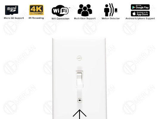 Hidden Surveillance Camera Light Switch, Security spy Camera