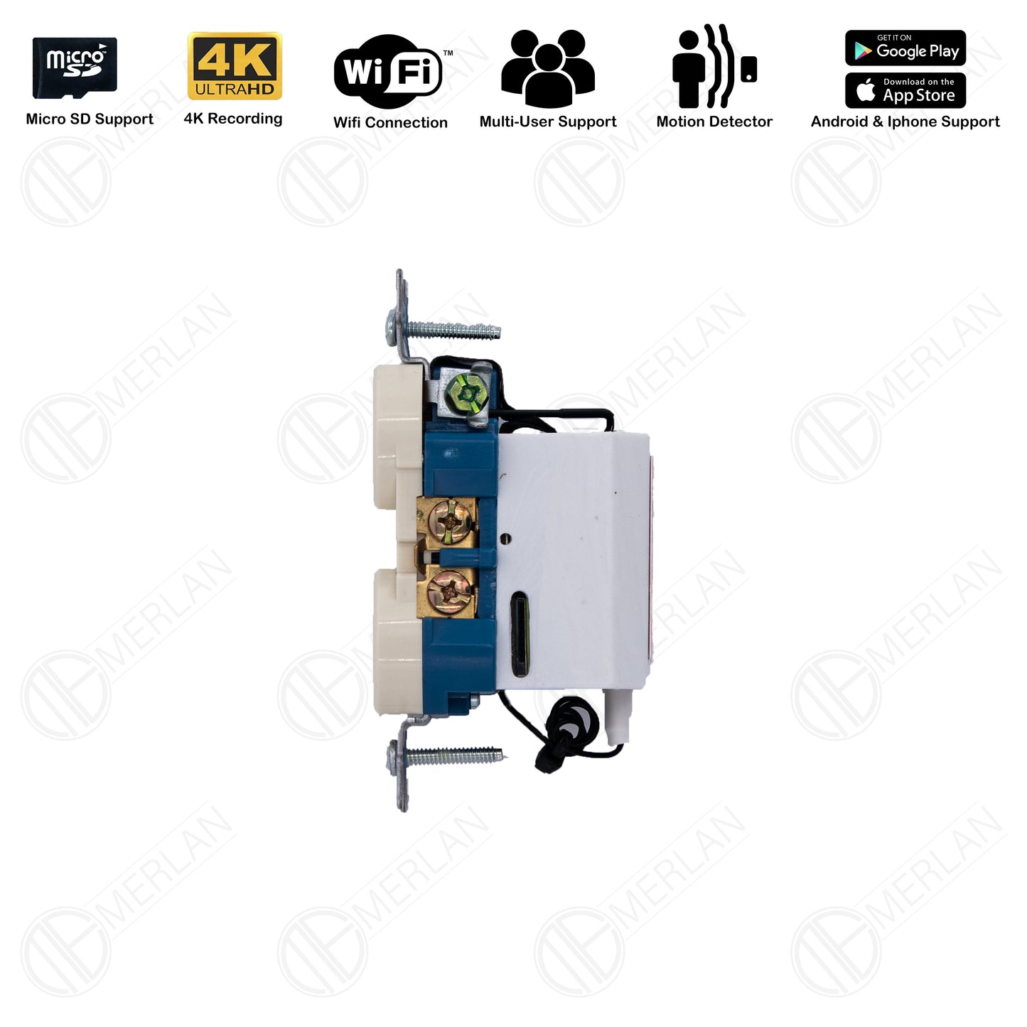 Hidden Surveillance Camera Wall Outlet, Spy Security Camera