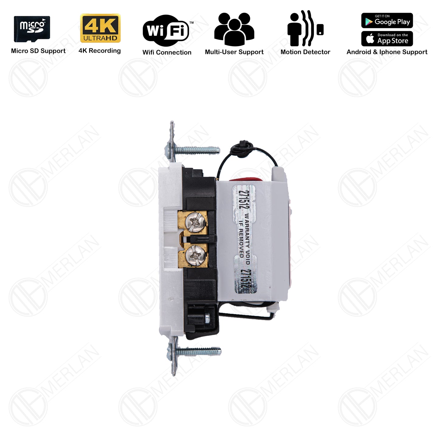 Hidden Surveillance Camera Wall Outlet, Spy Security Camera