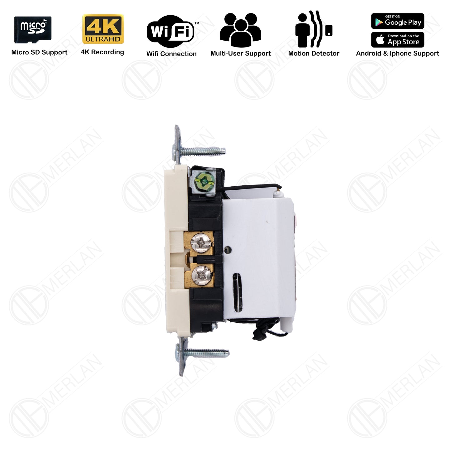 Hidden Surveillance Camera Wall Outlet, Spy Security Camera