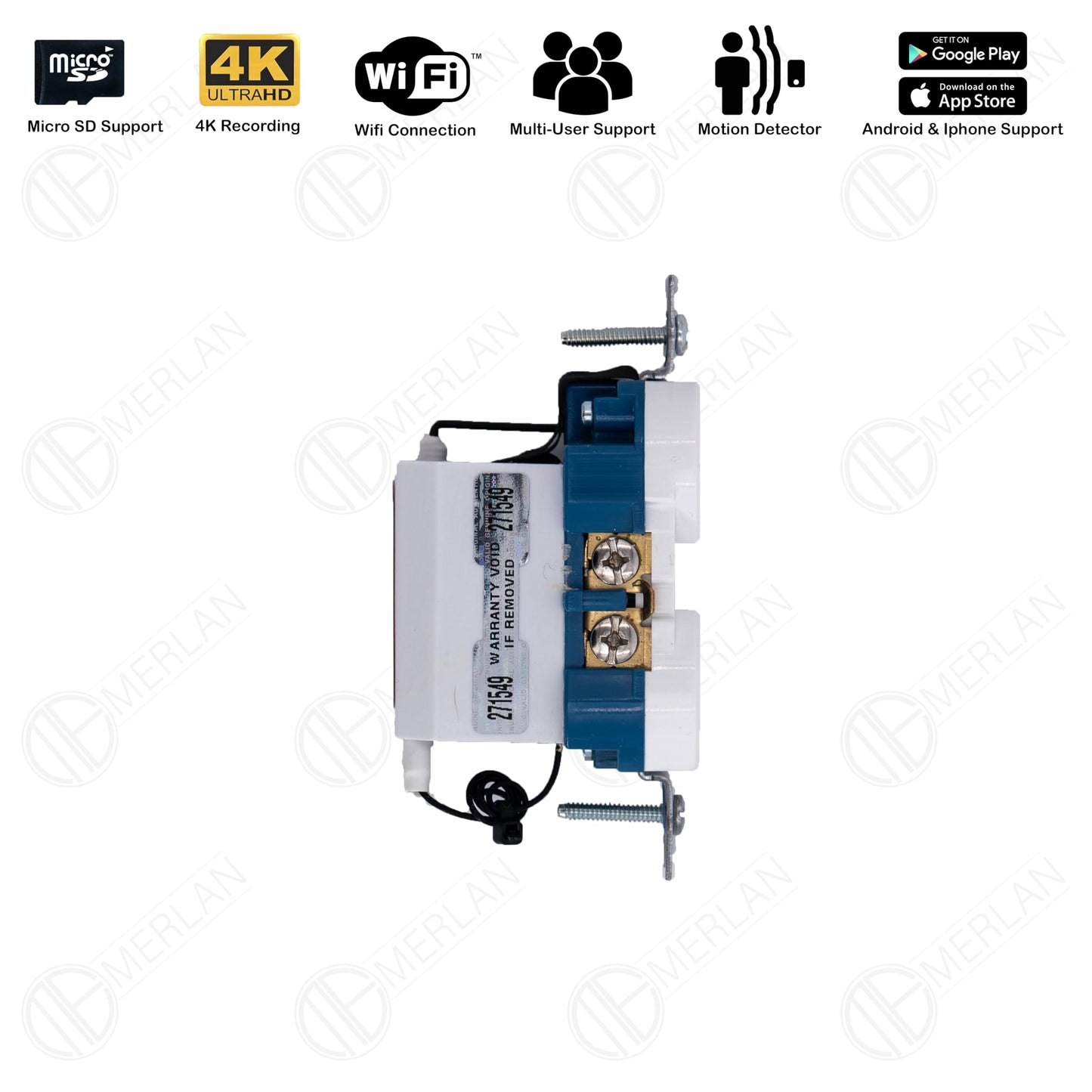 Hidden Surveillance Camera Wall Outlet, Spy Security Camera