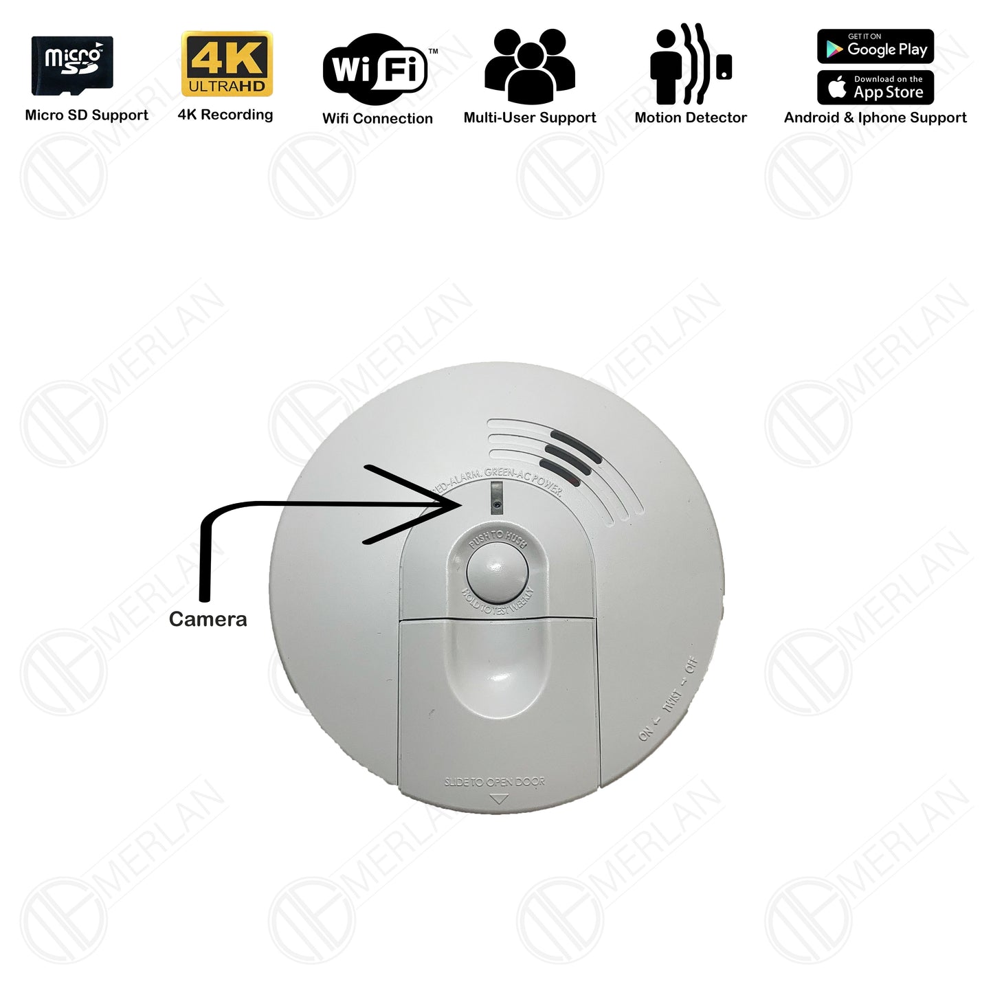 Hidden Surveillance Camera smoke detector , Spy Security Camera
