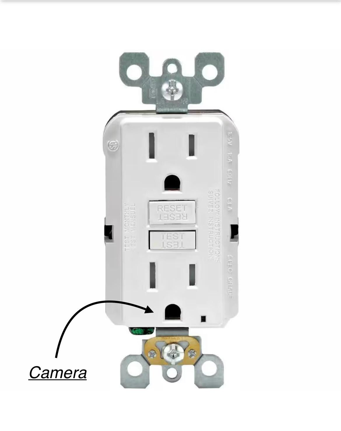 4K WiFi wall GFCI outlet hidden camera
