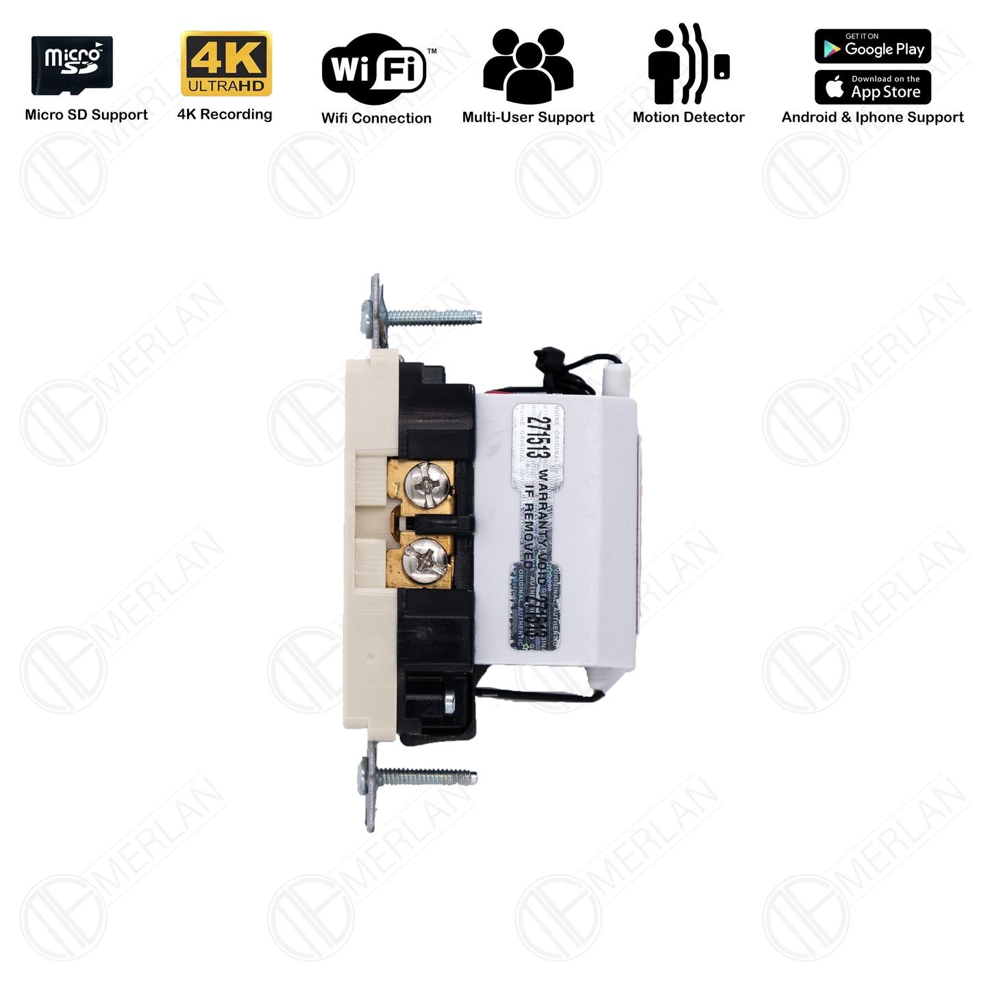 Hidden Surveillance Camera Wall Outlet, Spy Security Camera