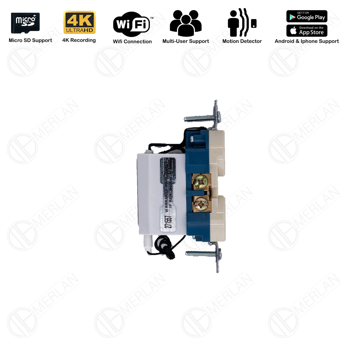 Hidden Surveillance Camera Wall Outlet, Spy Security Camera