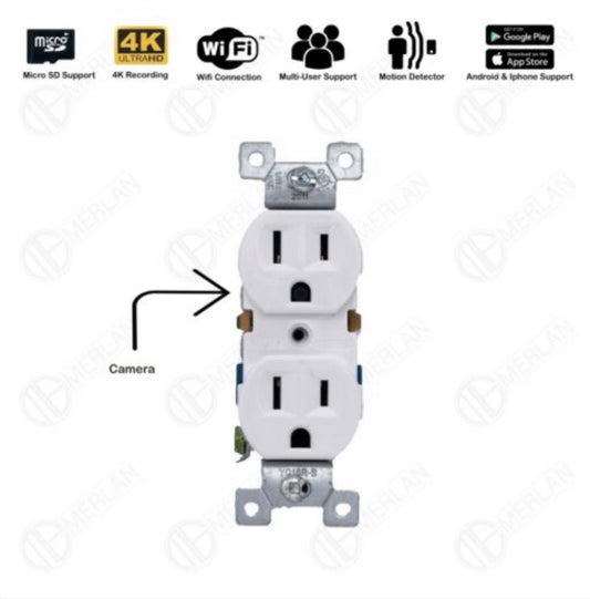 Hidden Surveillance Camera Wall Outlet, Spy Security Camera