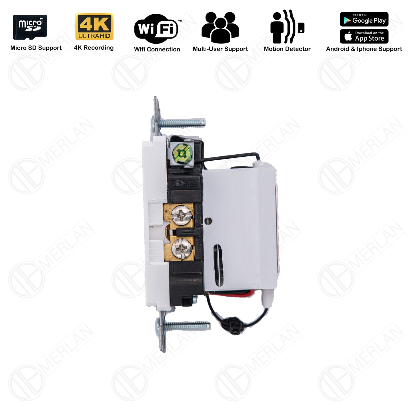 Hidden Surveillance Camera Wall Outlet, Spy Security Camera